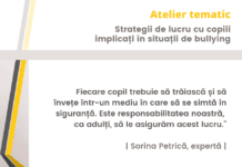 Profesioniștii din domeniul educației au fost informați despre strategiile de lucru în cazul copiilor implicați în situații de bullying