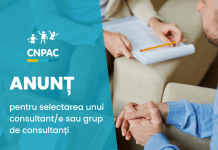 Termen extins: Anunț pentru selectarea unui consultant/e sau grup de consultanți pentru realizarea costificării serviciului de asistență și reabilitare psihosocială a copilului și familiei