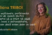 Aliona Triboi despre profesori