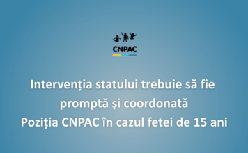 Intervenția statului trebuie să fie promptă și coordonată: poziția CNPAC în cazul fetei de 15 ani